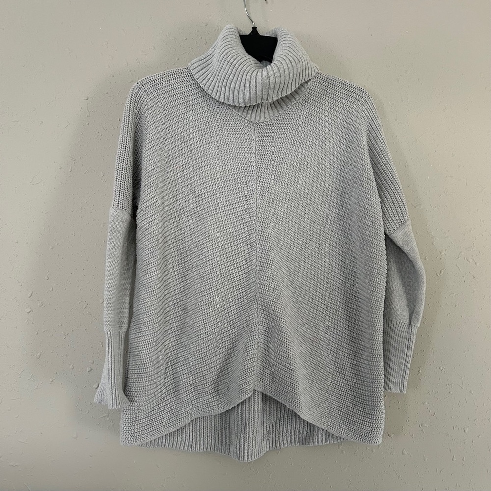 Rachel Zoe Grey Turtleneck Sweater Casual Comfy Neutral XS